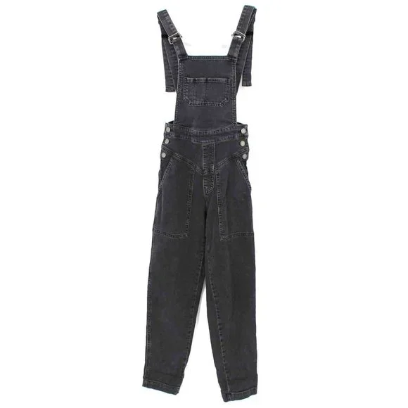 Rebecca Minkoff Black Denim Overalls Jeans Bib Skinny Leg Adjustable Straps XXS - Picture 2 of 8
